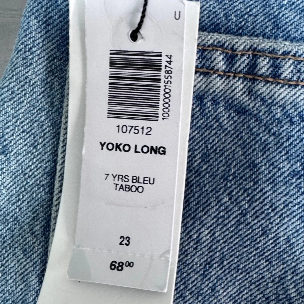 Denim Forum The Yoko Long Short 7 Yrs‎ Bleu Taboo High Rise Cut Offs 23 NEW